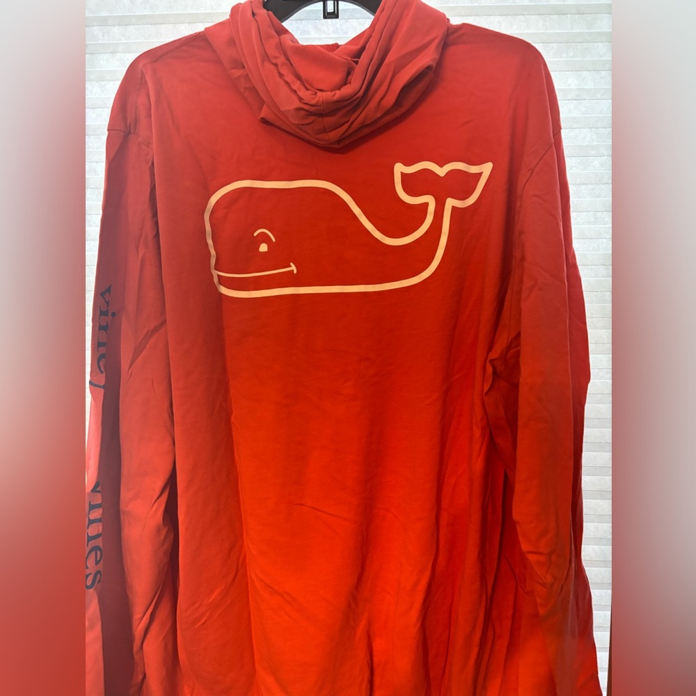 Vineyard Vines Coral Whale Pocket Hoodie Long Sleeve Shirt Mens Size XXL - Picture 5 of 8